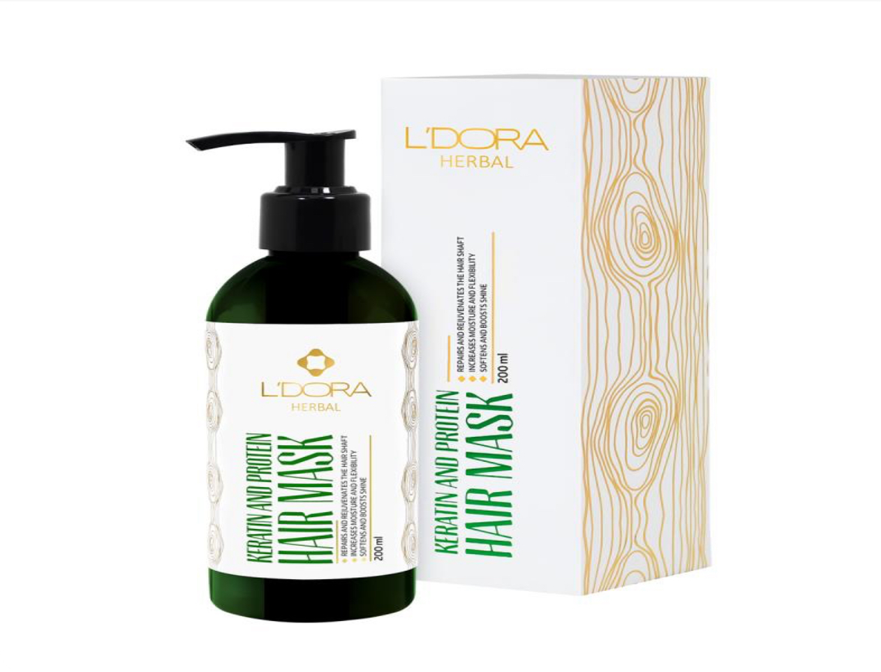 ماسک گیاهی پروتئینه و کراتینه موی سر لدورا هربال 200 میلی لیتر